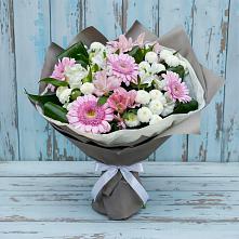 Букет цветов из:  Герберы, Альстромерии и Хризантемы в Лучинское