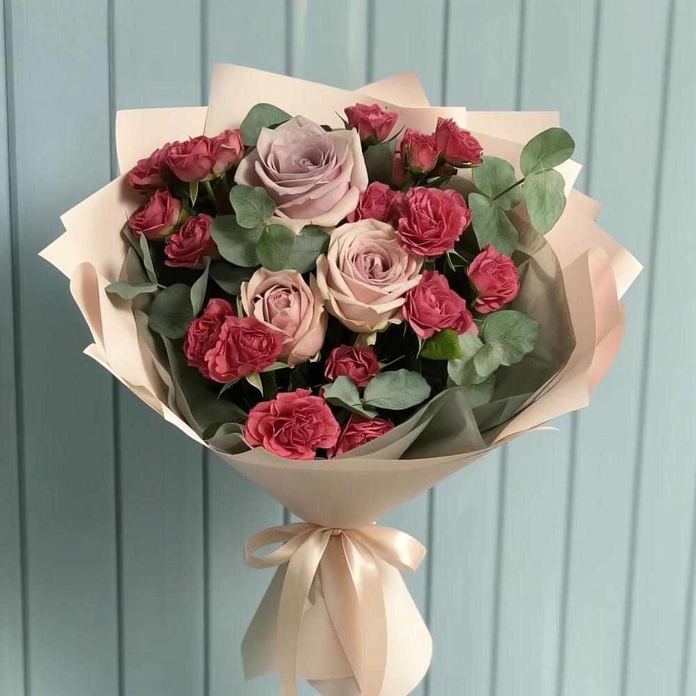 Букет цветов из: Гвоздики и Розы в Лучинское