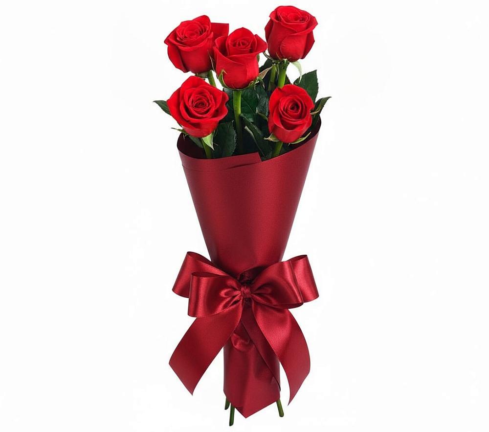 Букет 5 Красных роз Эдлесс Лав в Лучинское