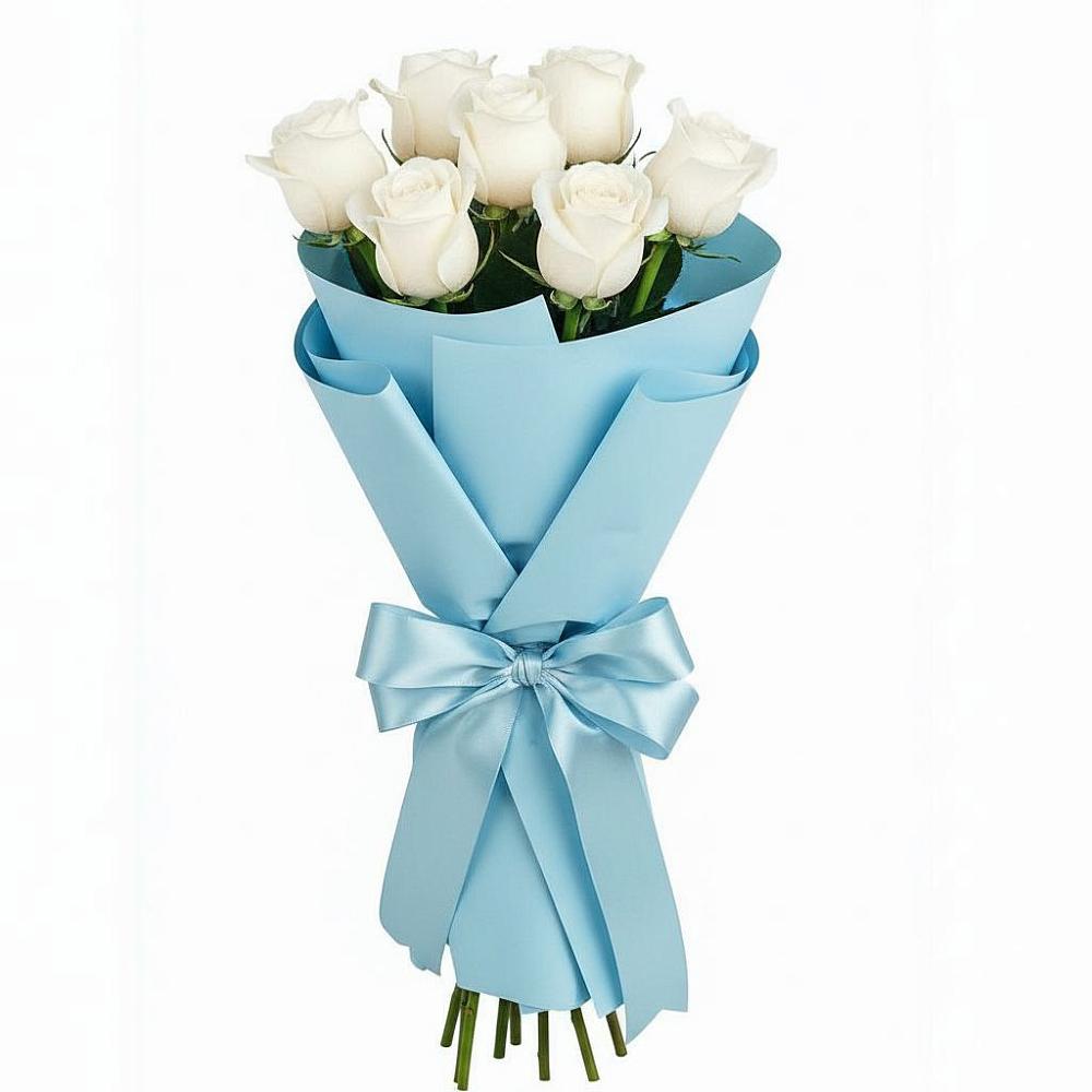 Букет 7 белых роз Проуд в Лучинское