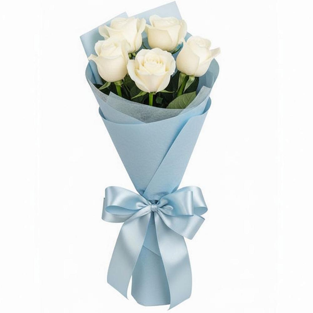 Букет 5 Белых роз Проуд в Лучинское