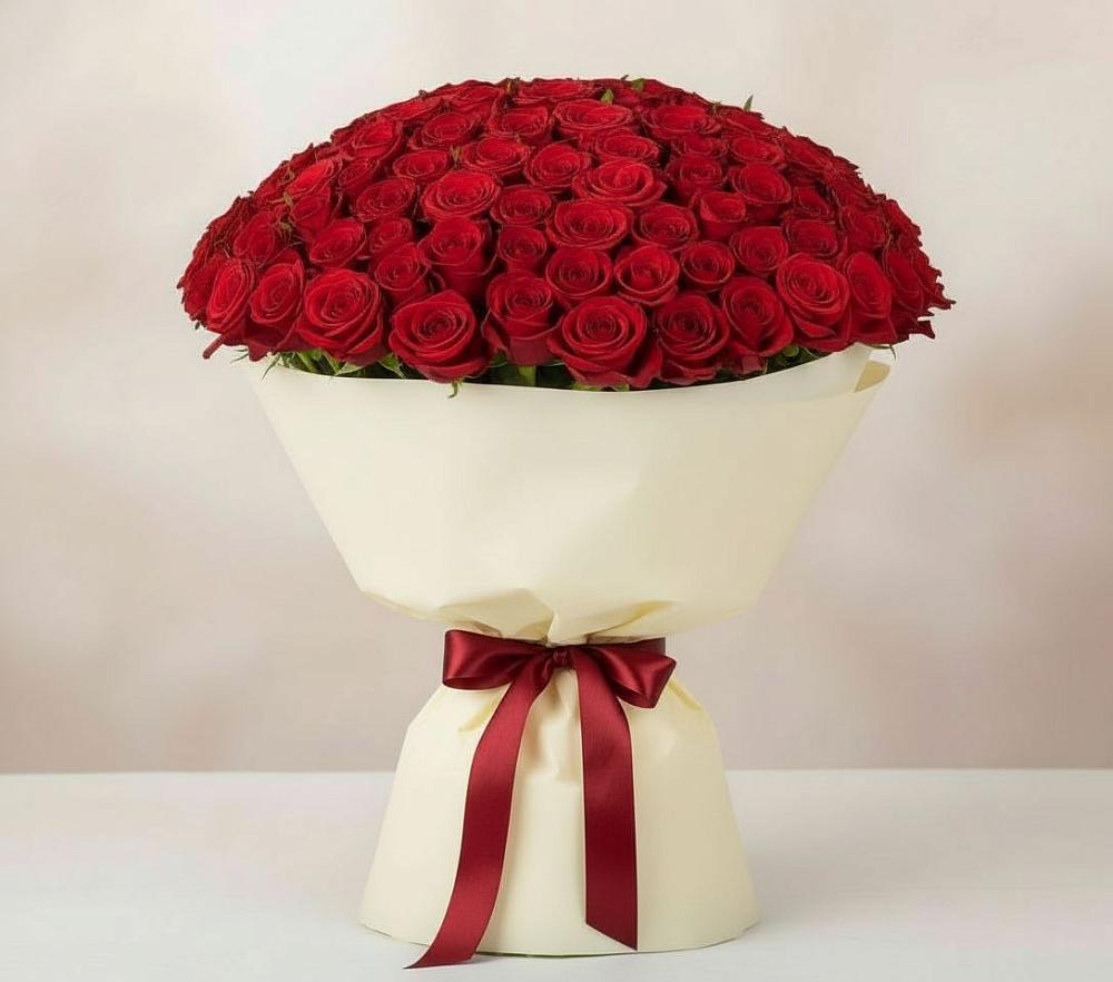 Букет 101 Красная роза Милано в Лучинское