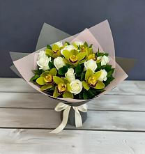 Букет цветов из:  Орхидеи и Розы в Лучинское