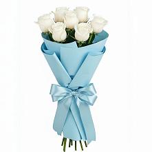 Букет 7 белых роз Проуд в Лучинское