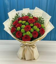 Букет цветов из:  Розы и Хризантемы #REPLACE_PRED# Лучинское