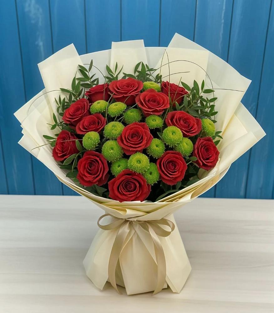 Букет цветов из: Розы и Хризантемы в Лучинское